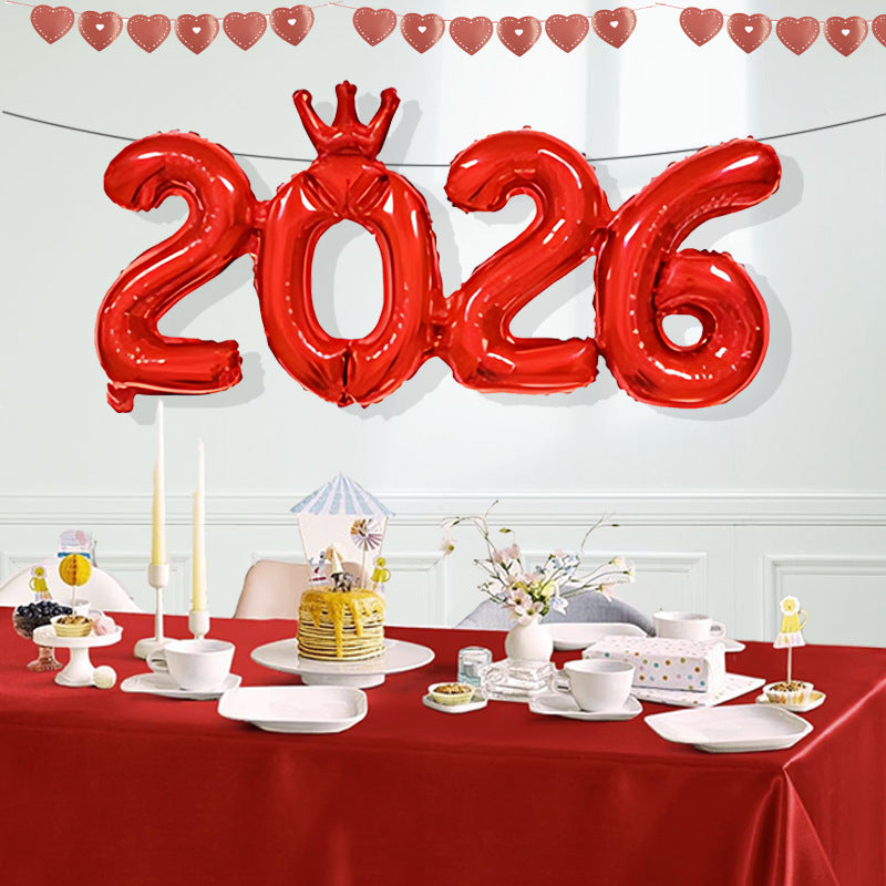 2026 Gold Crown Foil Number Balloons – New Year, Christmas Eve & Graduation Party Decorations