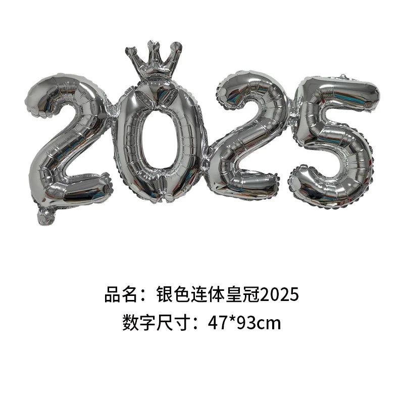 2026 Gold Crown Foil Number Balloons – New Year, Christmas Eve & Graduation Party Decorations