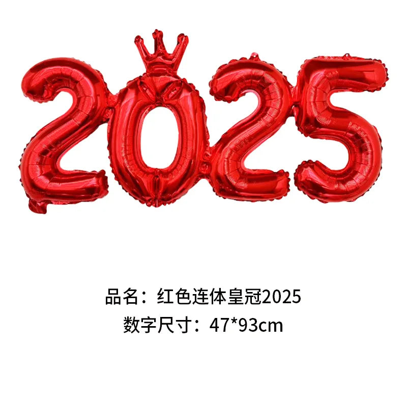 2026 Gold Crown Foil Number Balloons – New Year, Christmas Eve & Graduation Party Decorations