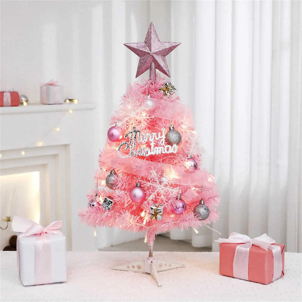 Mini Pink Christmas Tree Set – 45cm / 60cm