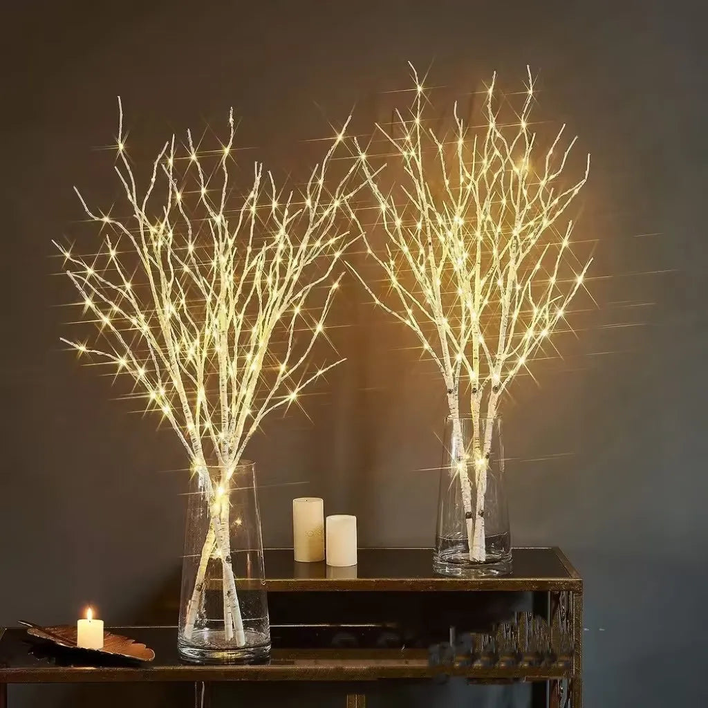 LED White Birch Branch Light
