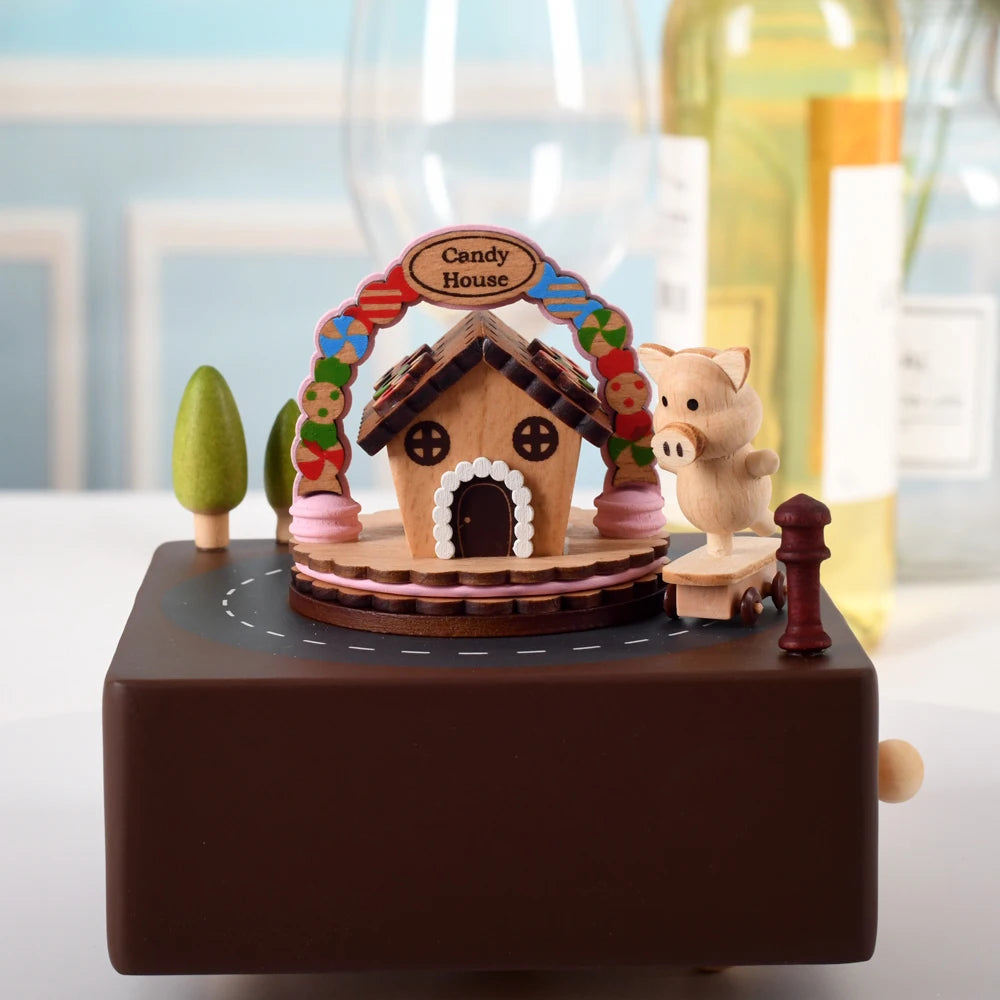 Wooden Rotating Carousel Ballerina Music Box – Mechanical Wind-Up Musical Gift for Christmas, Birthday & Special Occasions