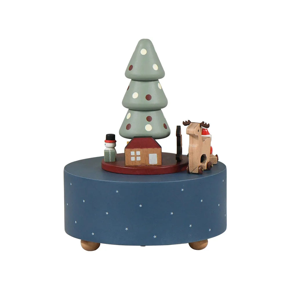 Wooden Rotating Carousel Ballerina Music Box – Mechanical Wind-Up Musical Gift for Christmas, Birthday & Special Occasions