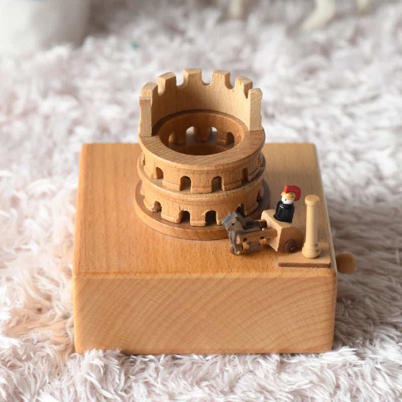 Wooden Rotating Carousel Ballerina Music Box – Mechanical Wind-Up Musical Gift for Christmas, Birthday & Special Occasions