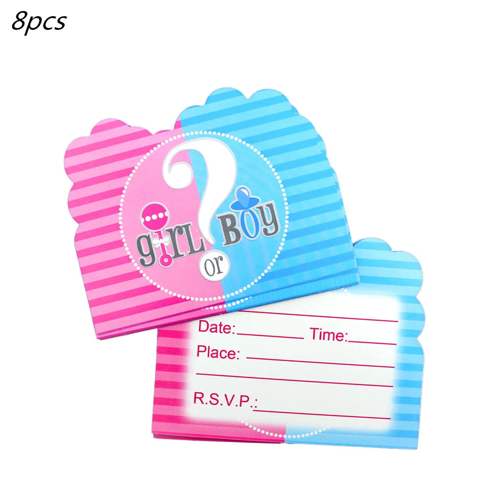 Gender Reveal Party Tableware Set – Boy or Girl Disposable Plates, Napkins & Tablecloths for Baby Shower Decorations