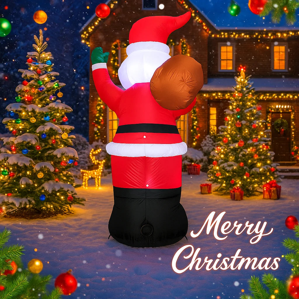 190cm (6.2FT) Inflatable Santa Claus with LED Light