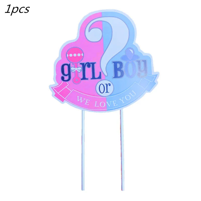 Gender Reveal Party Tableware Set – Boy or Girl Disposable Plates, Napkins & Tablecloths for Baby Shower Decorations