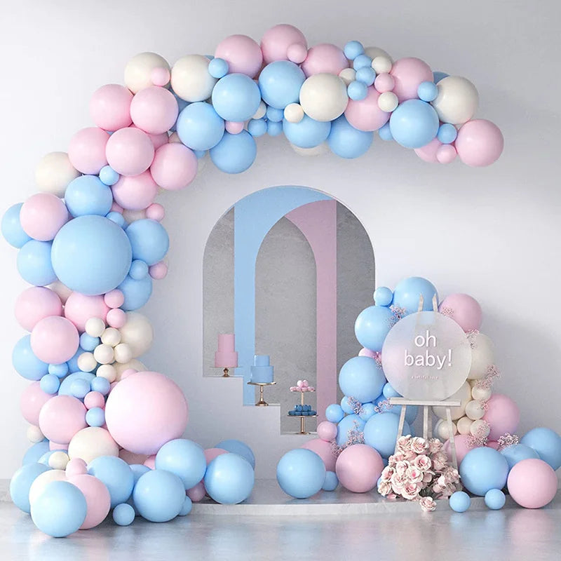 104pcs Blue & Pink Balloon Garland Arch Kit