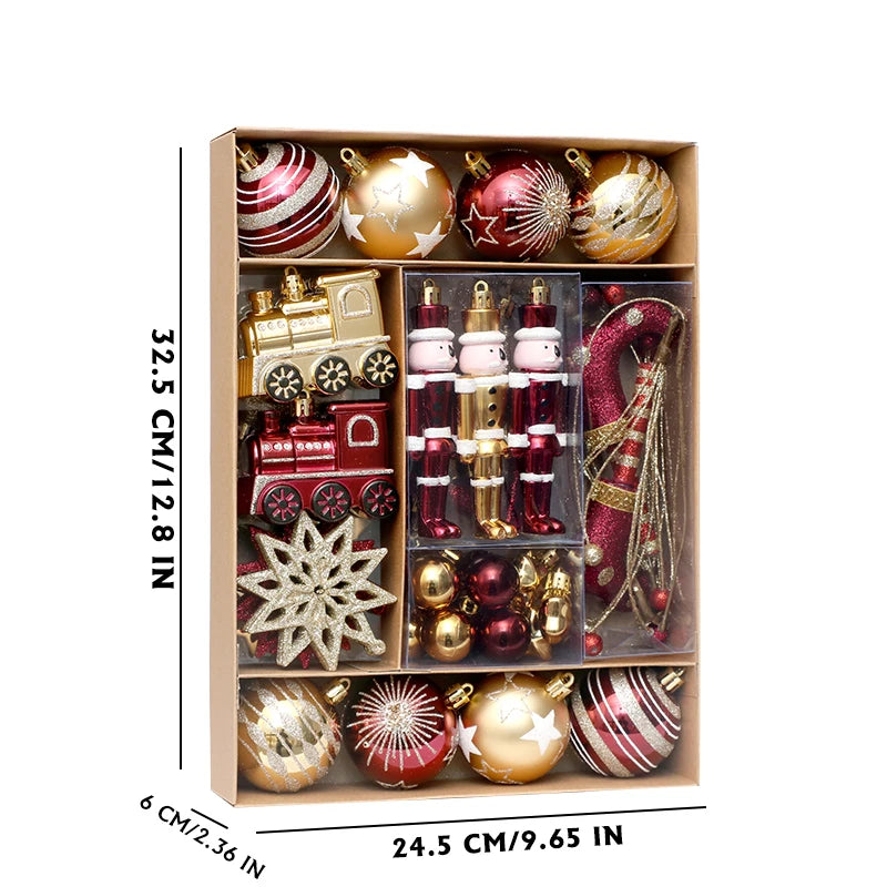 50pcs Shatterproof Christmas Tree Ball Ornament Set