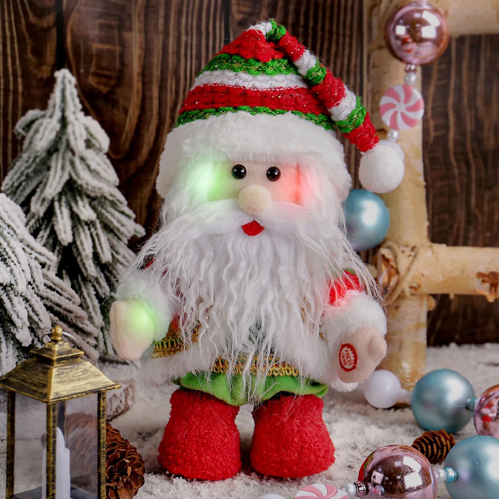 lectric Musical Christmas Ornament – Moving Light-Up Santa