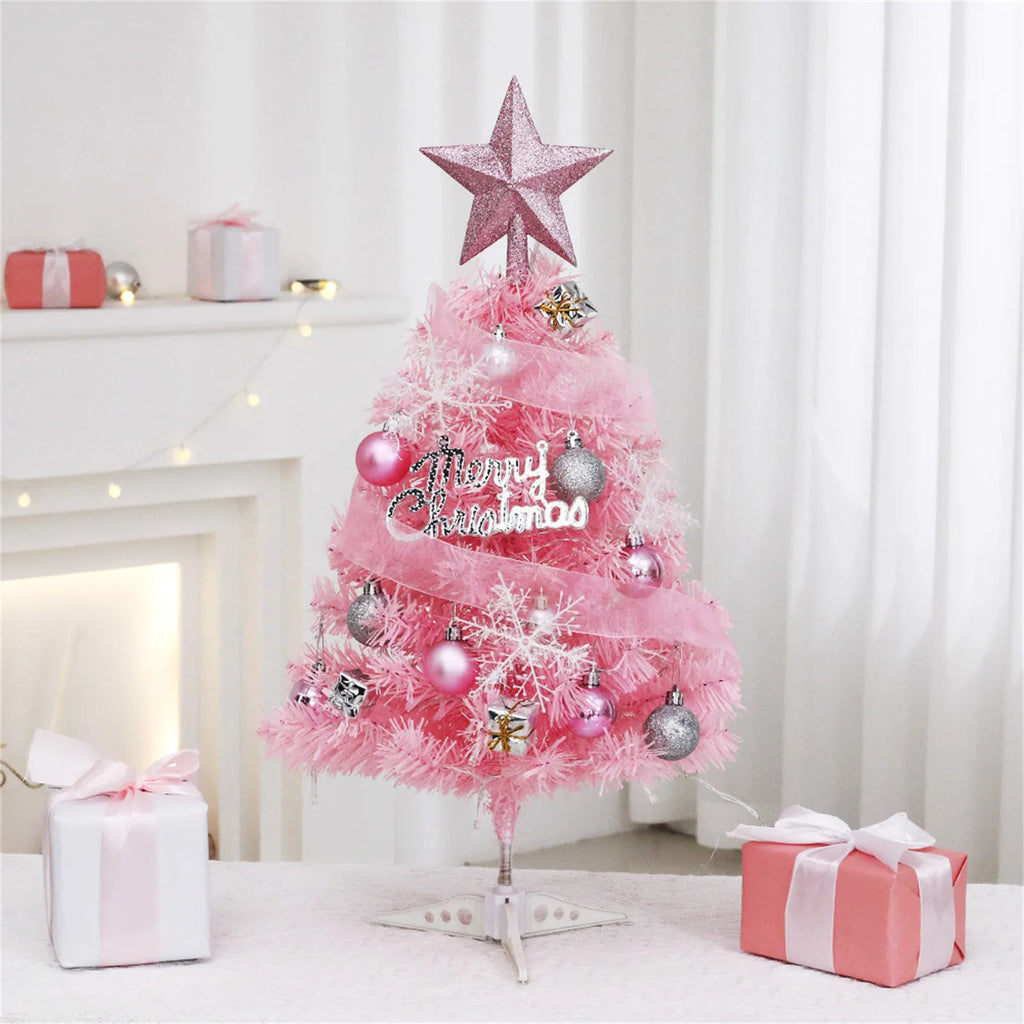 Mini Pink Christmas Tree Set – 45cm / 60cm