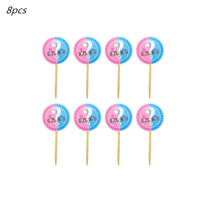 Gender Reveal Party Tableware Set – Boy or Girl Disposable Plates, Napkins & Tablecloths for Baby Shower Decorations