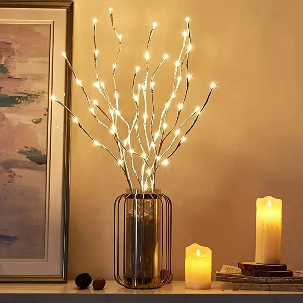LED White Birch Branch Light