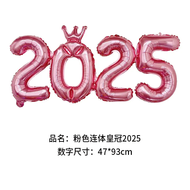 2026 Gold Crown Foil Number Balloons – New Year, Christmas Eve & Graduation Party Decorations