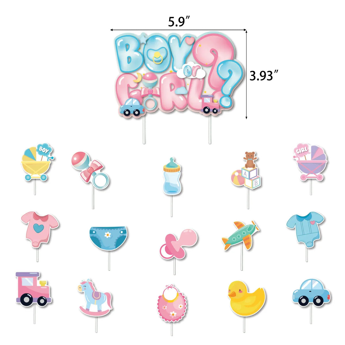 Gender Reveal Party Supplies – Boy or Girl Decorations & Tableware Set | Confetti, Balloons, Tablecloth, Plates, Cups, Napkins & More