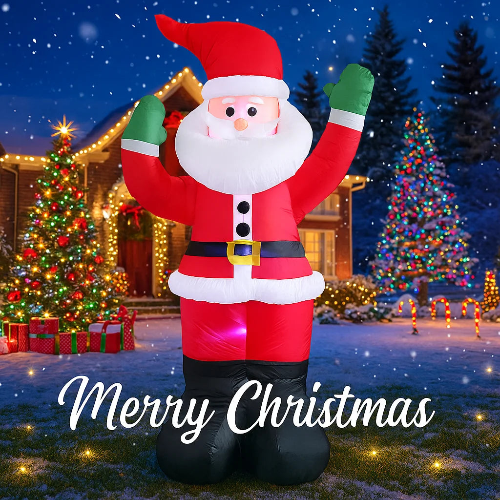 190cm (6.2FT) Inflatable Santa Claus with LED Light