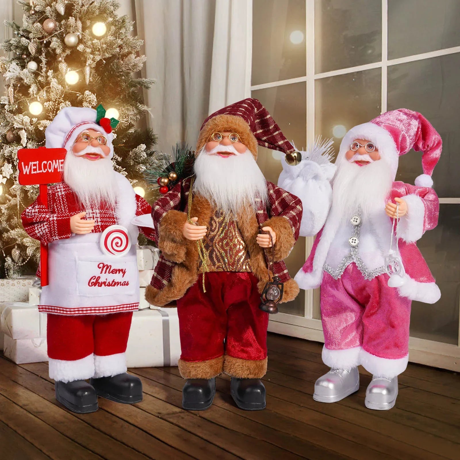 Santa Claus Doll with Gift Bags – 2025 Christmas Home & Party Decoration Ornament
