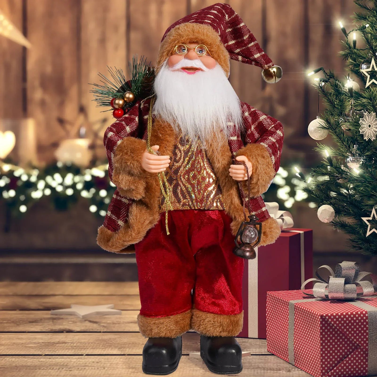 Santa Claus Doll with Gift Bags – 2025 Christmas Home & Party Decoration Ornament