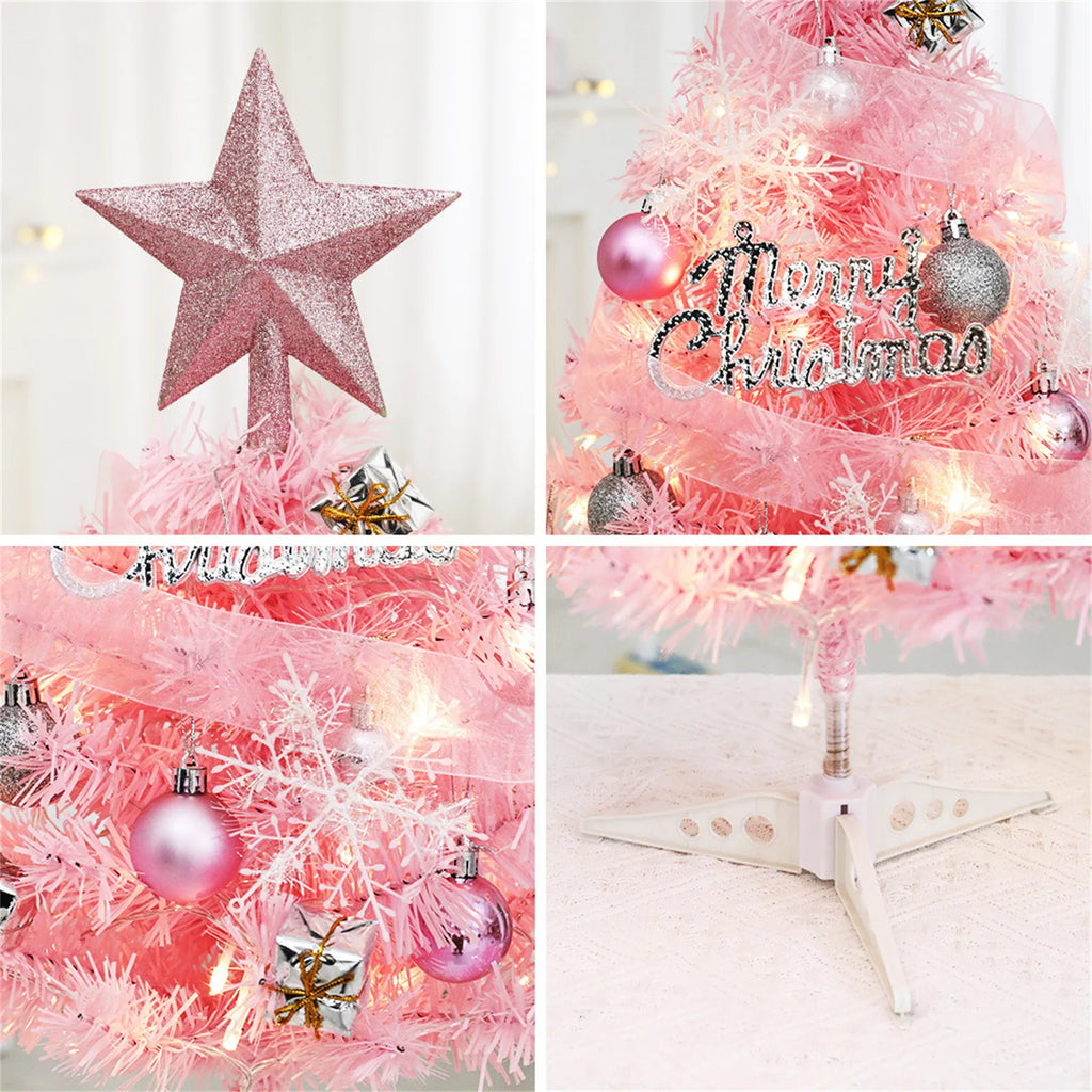 Mini Pink Christmas Tree Set – 45cm / 60cm