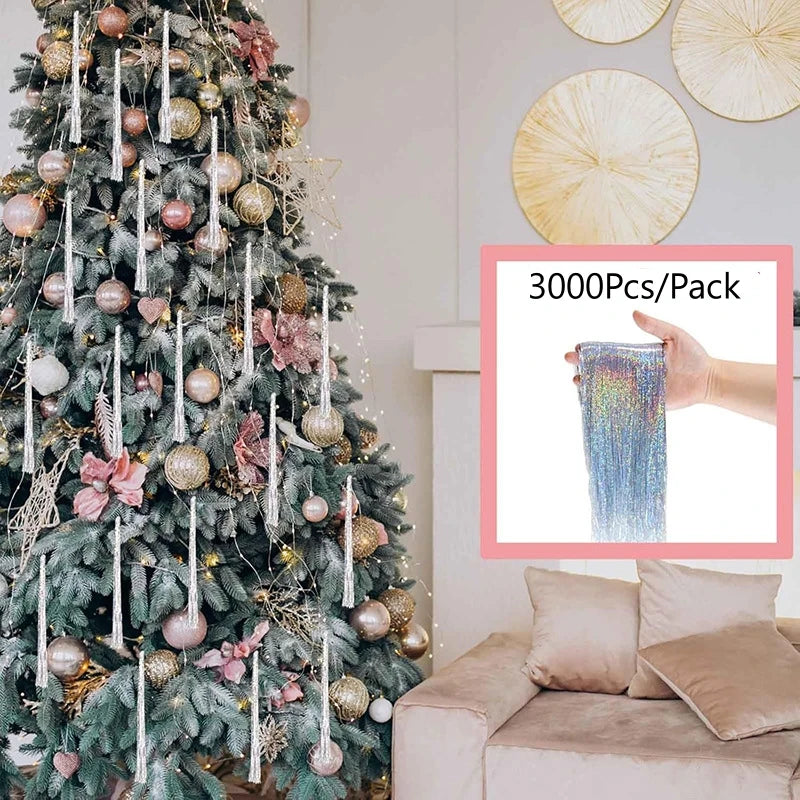 3000 Strands Christmas Tinsel Icicles