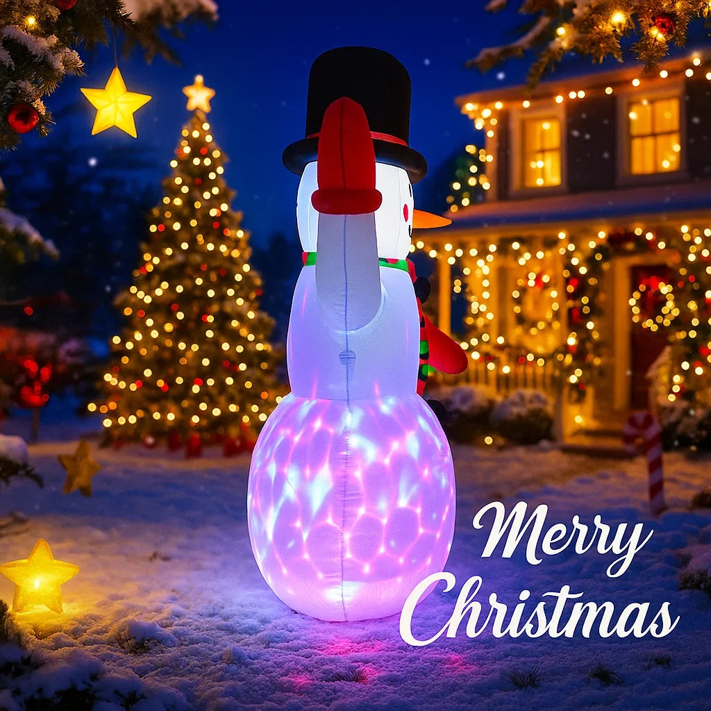 240cm Inflatable Snowman with LED Lights -7.87FT Giant Christmas Yard Decoration
