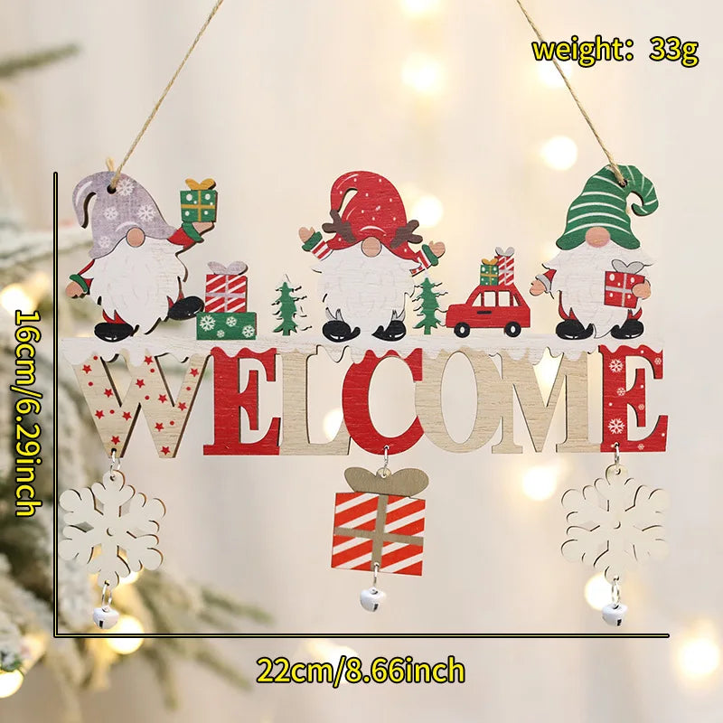 Gnome Santa Claus Wooden Hanging Ornament – 2025 Merry Christmas
