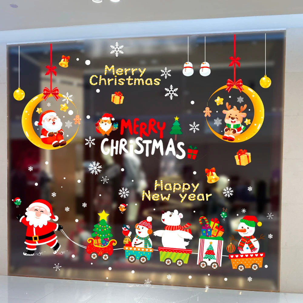 Hot Sale Christmas DIY Glass Stickers Decorative Stickers !