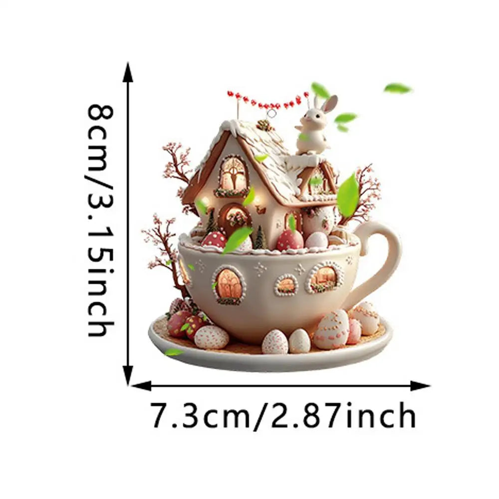 Christmas Coffee Cup Ornaments – 2025 Holiday Tree Hanging Decorations for Xmas, New Year & Easter Celebrations