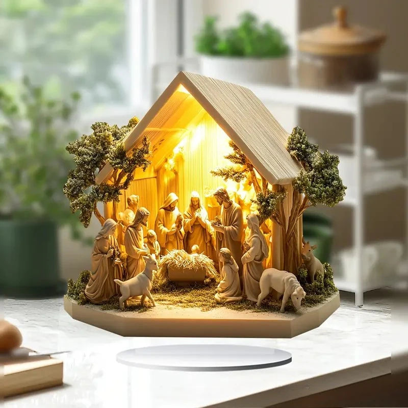 Christmas Nativity – Elegant Light-Up Nativity Scene Figurines for Holiday Decoration