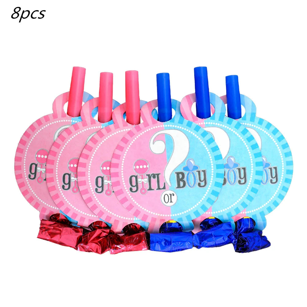 Gender Reveal Party Tableware Set – Boy or Girl Disposable Plates, Napkins & Tablecloths for Baby Shower Decorations