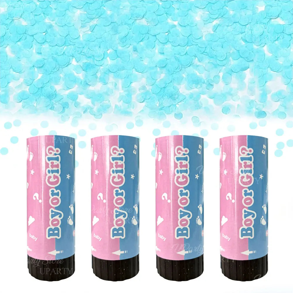 8pcs Pink Blue Confetti Popper Cannon for Gender Reveal