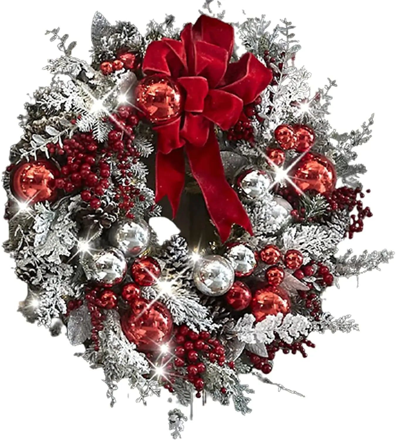 Flocked PVC Christmas Decoration Flower Wreath Vine Hanging Garland Artificial Crafts Tree Door Home Art Navidad Holiday Decor