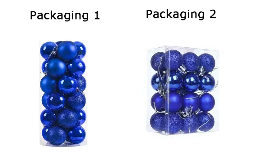 24PCS(Multiple Colors)Christmas Balls – 3/4/6cm Baubles Set for Tree Decoration