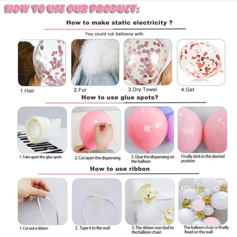 104pcs Blue & Pink Balloon Garland Arch Kit