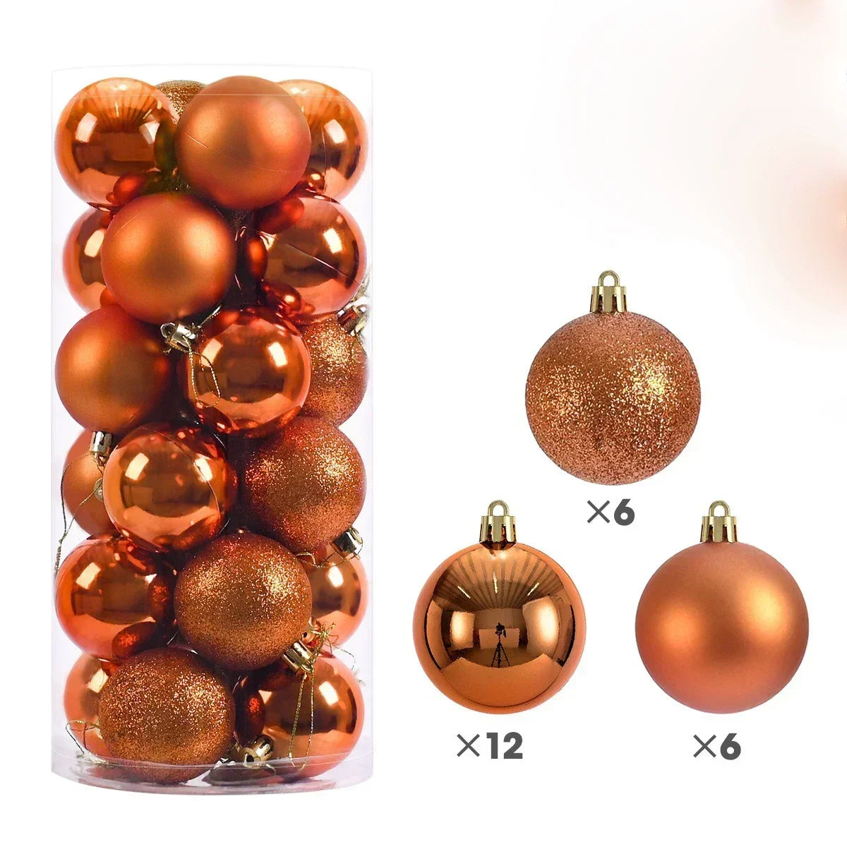24PCS(Multiple Colors)Christmas Balls – 3/4/6cm Baubles Set for Tree Decoration