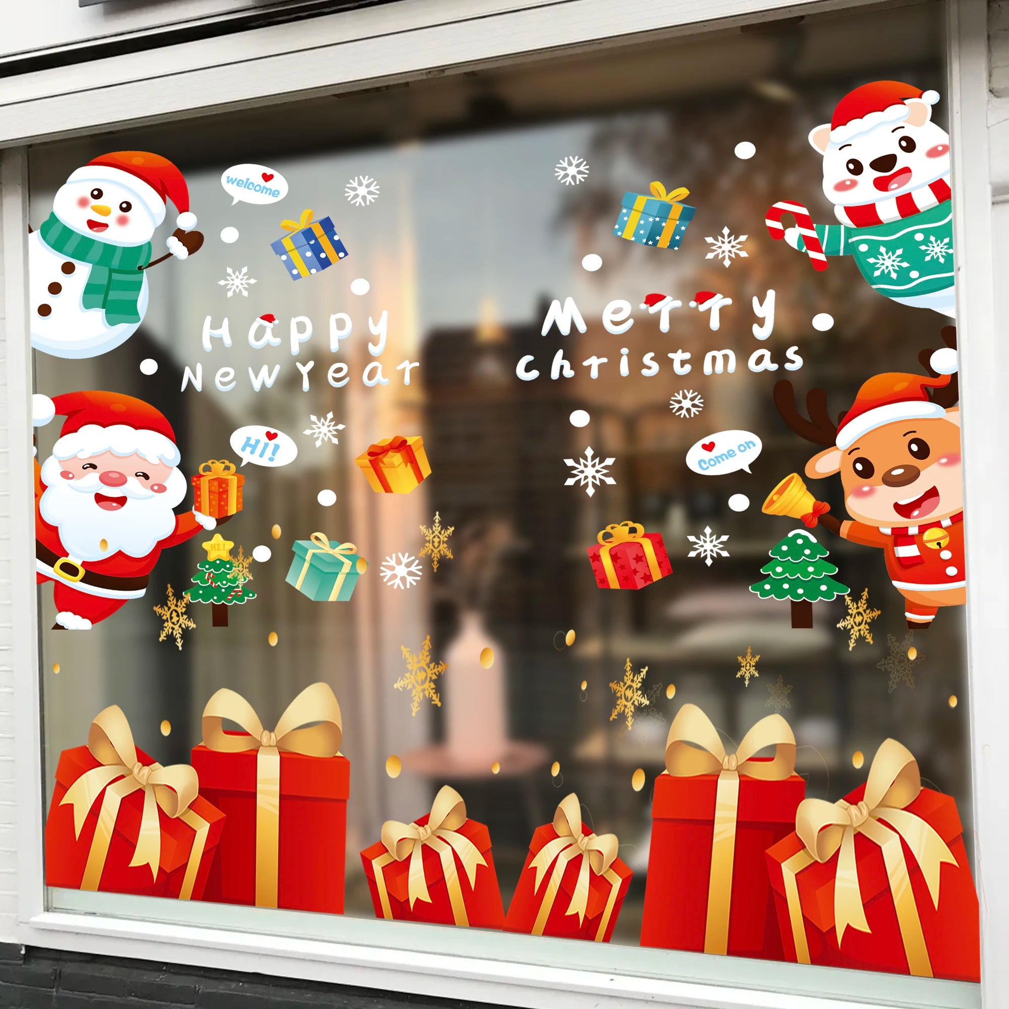 Hot Sale Christmas DIY Glass Stickers Decorative Stickers !