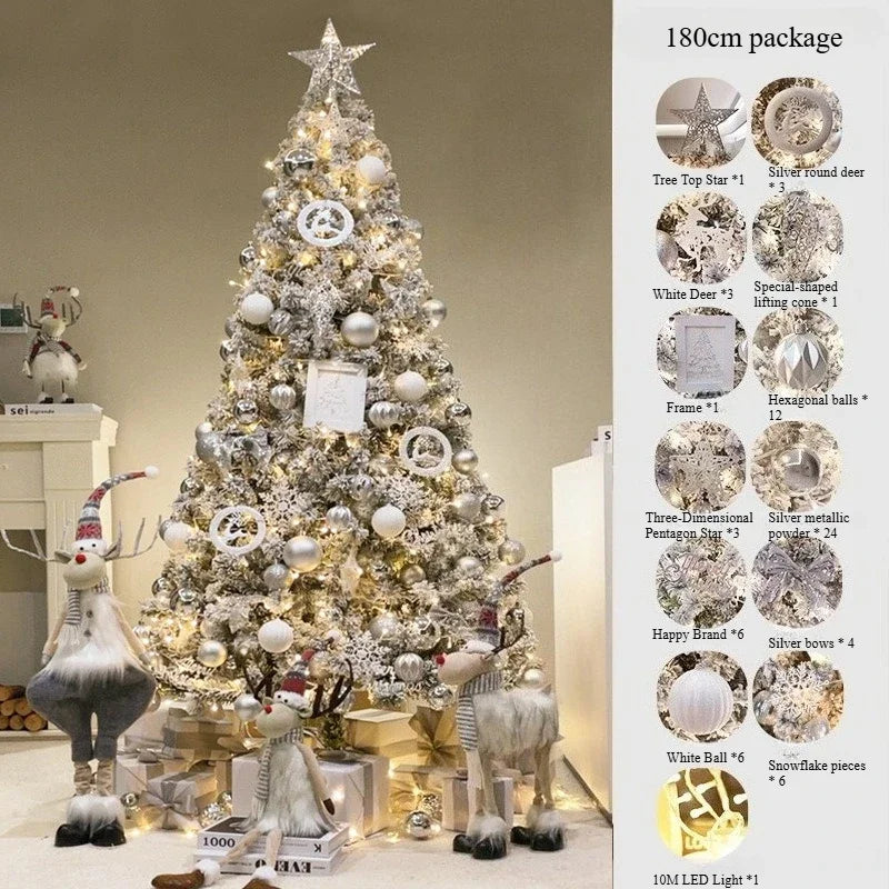 Luxury Encrypted Snowfall Christmas Tree with Christmas Decorations Package!