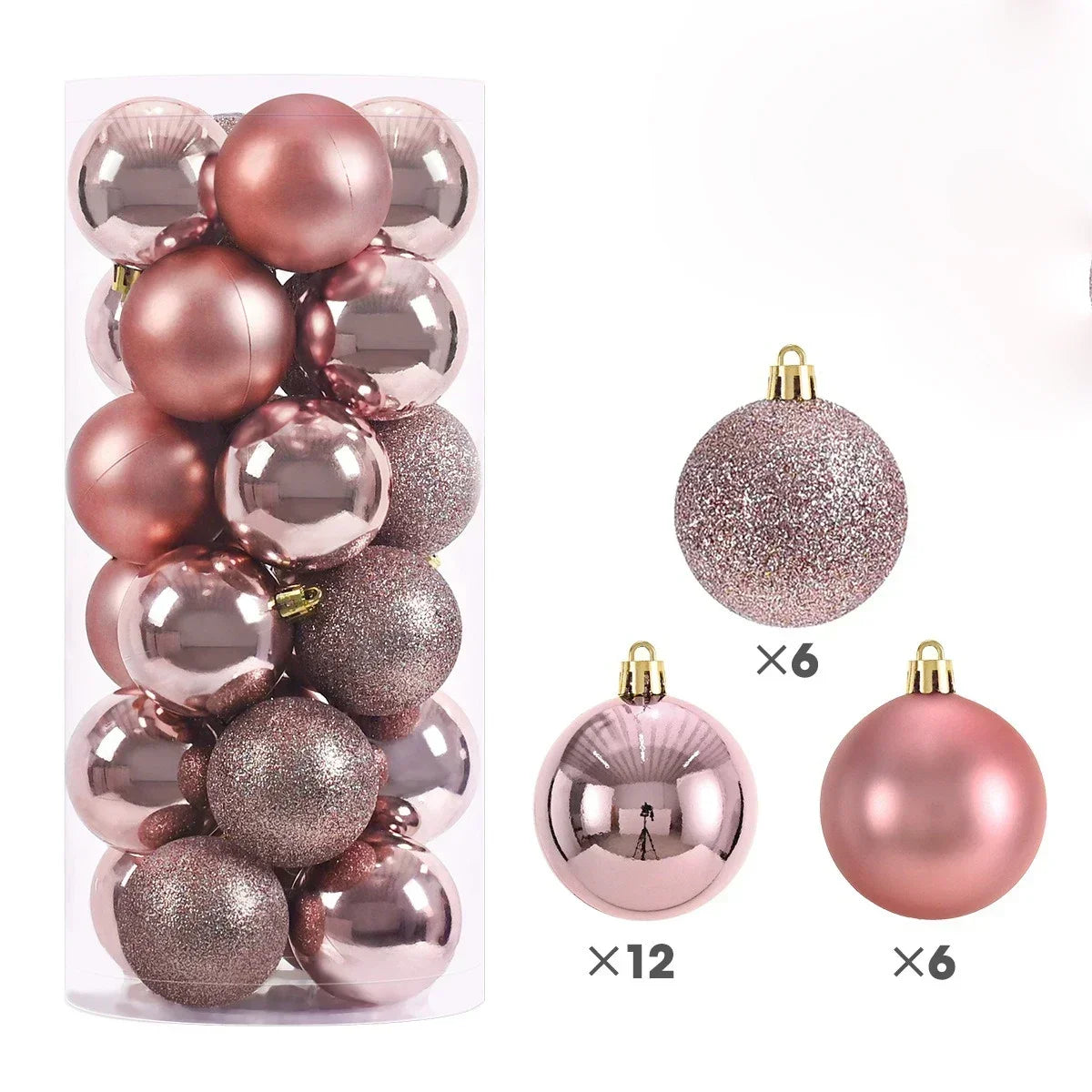 24PCS(Multiple Colors)Christmas Balls – 3/4/6cm Baubles Set for Tree Decoration