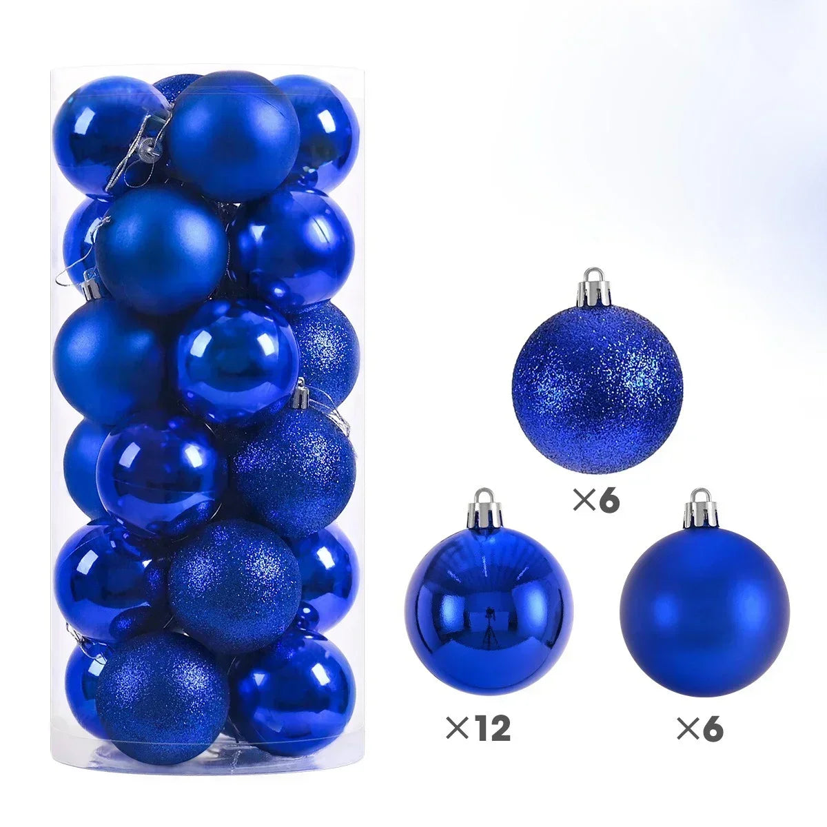 24PCS(Multiple Colors)Christmas Balls – 3/4/6cm Baubles Set for Tree Decoration
