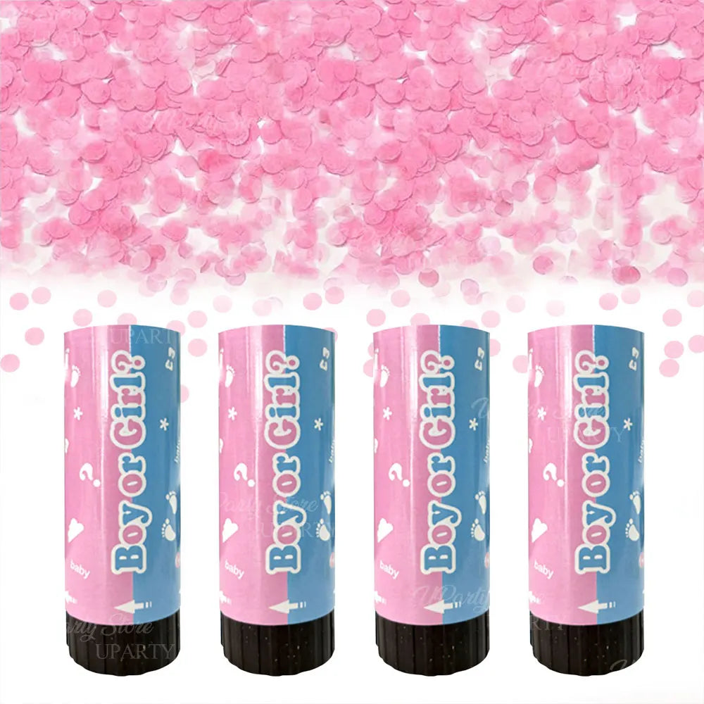 8pcs Pink Blue Confetti Popper Cannon for Gender Reveal