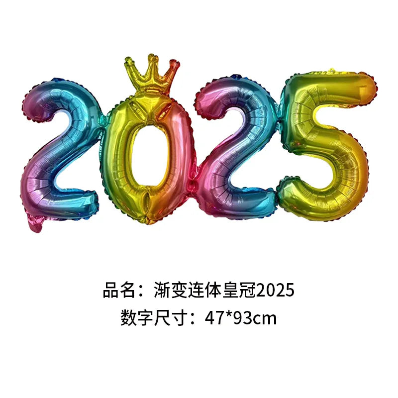 2026 Gold Crown Foil Number Balloons – New Year, Christmas Eve & Graduation Party Decorations