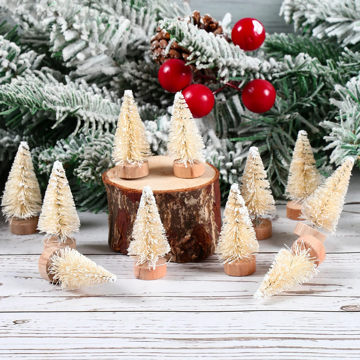 Artificial Mini Wooden Christmas Tree's