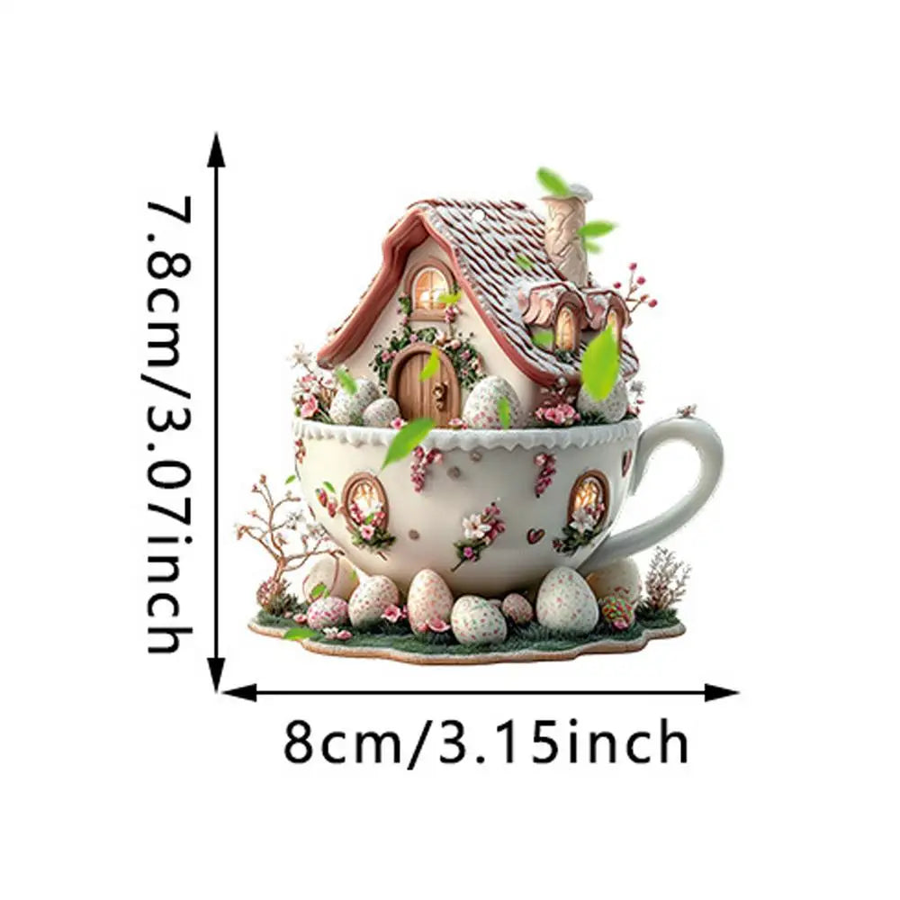 Christmas Coffee Cup Ornaments – 2025 Holiday Tree Hanging Decorations for Xmas, New Year & Easter Celebrations