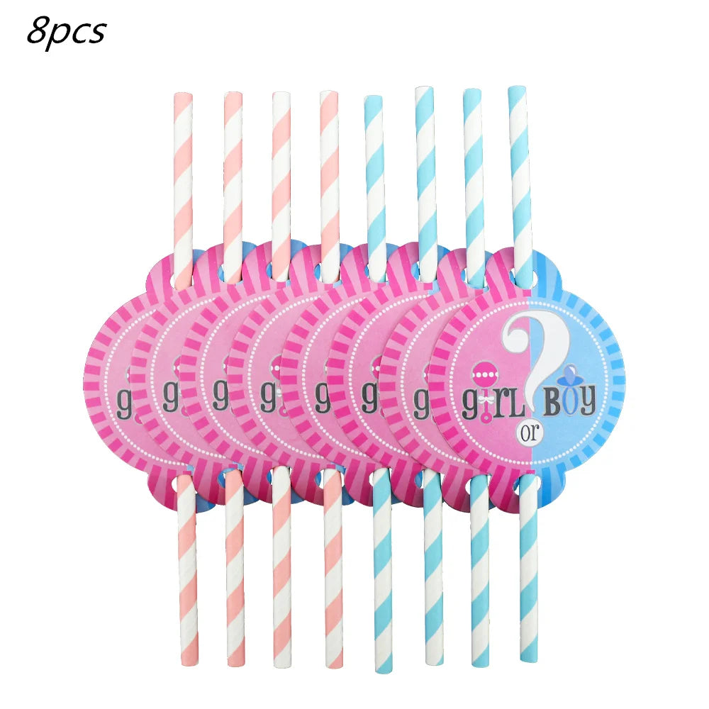 Gender Reveal Party Tableware Set – Boy or Girl Disposable Plates, Napkins & Tablecloths for Baby Shower Decorations