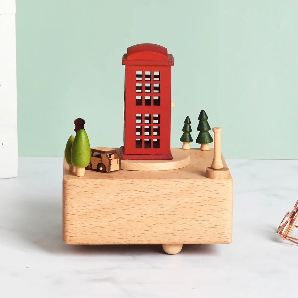 Wooden Rotating Carousel Ballerina Music Box – Mechanical Wind-Up Musical Gift for Christmas, Birthday & Special Occasions