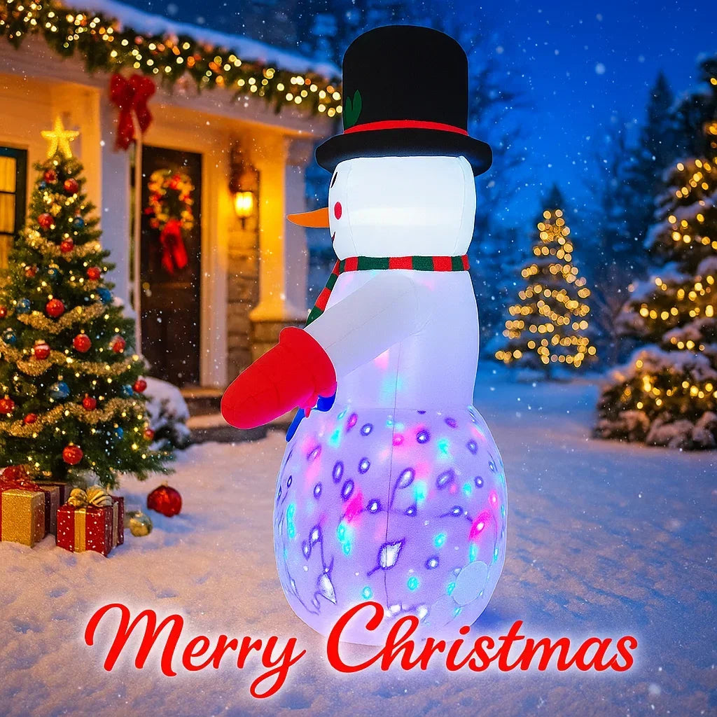 240cm Inflatable Snowman with LED Lights -7.87FT Giant Christmas Yard Decoration
