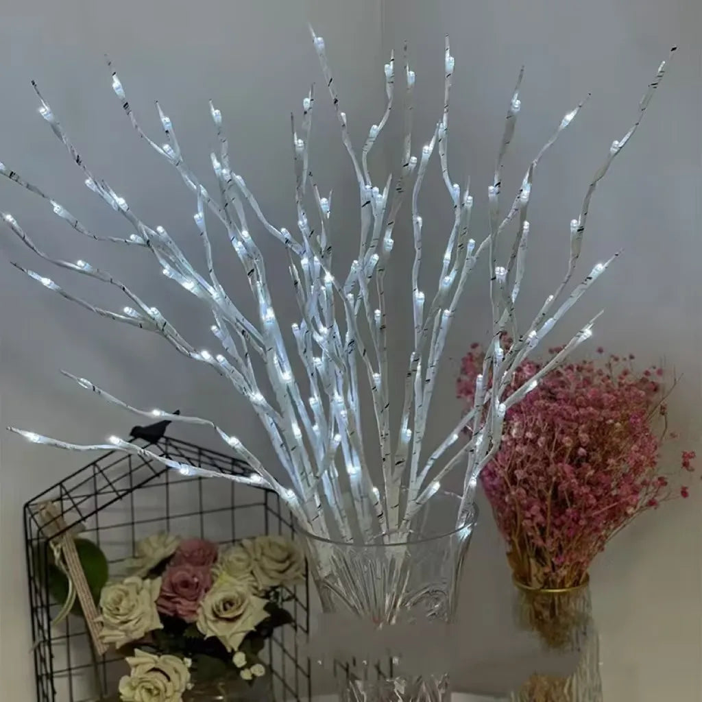 LED White Birch Branch Light