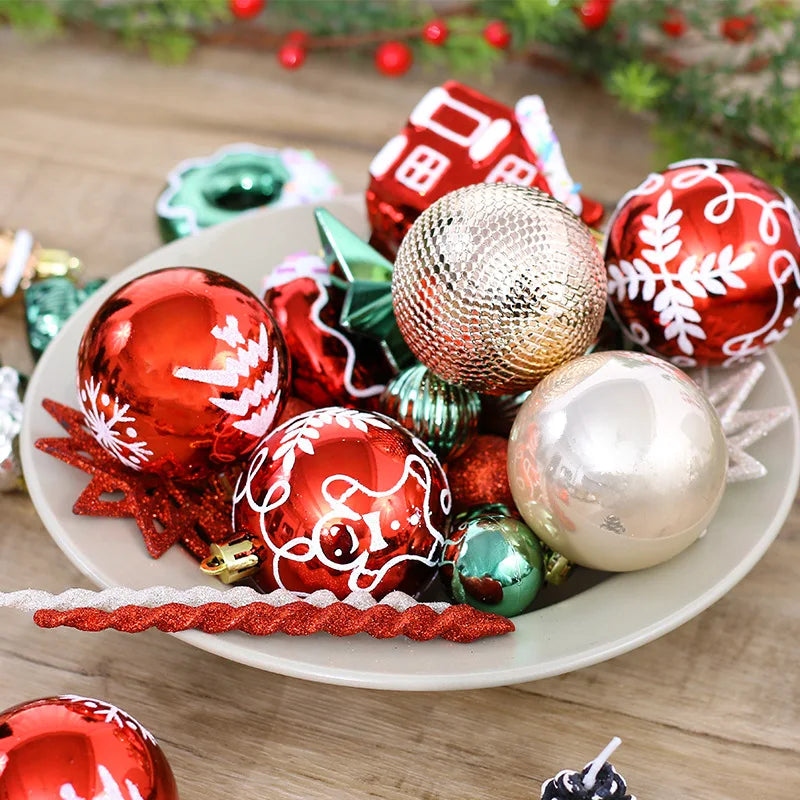 45pcs Christmas Ball Ornament Set