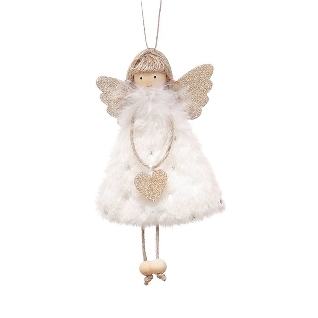 Set of 3 Furry Christmas Angel Ornaments