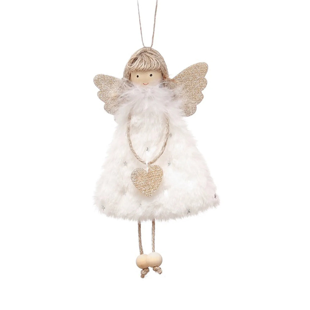 Set of 3 Furry Christmas Angel Ornaments